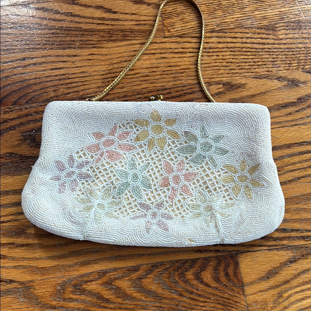 Vintage Walborg Floral Beaded Clutch